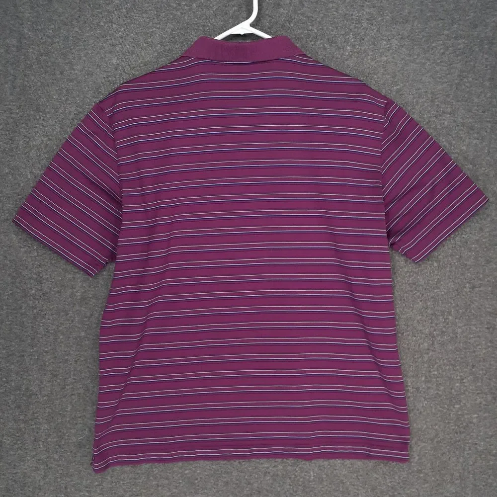 RARE Nike Tiger Woods Collection SAMPLE Polo Shirt Adult L pink blue stripe S/S‎